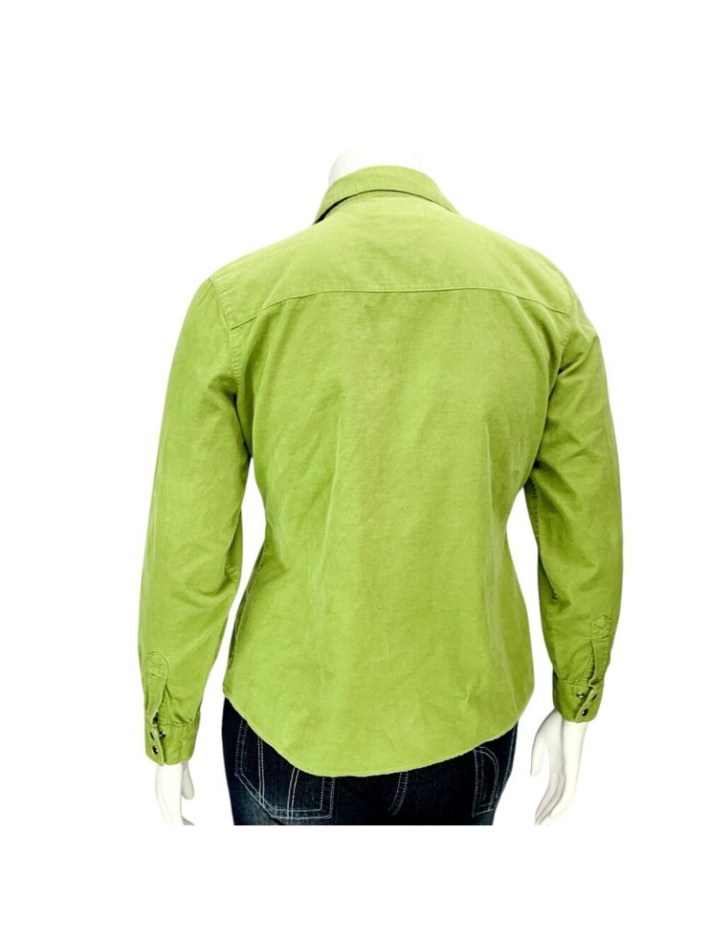 Wrangler Blues Womens Corduroy Pearl Snap Western Shirt Cotton Green Size L - Picture 9 of 14